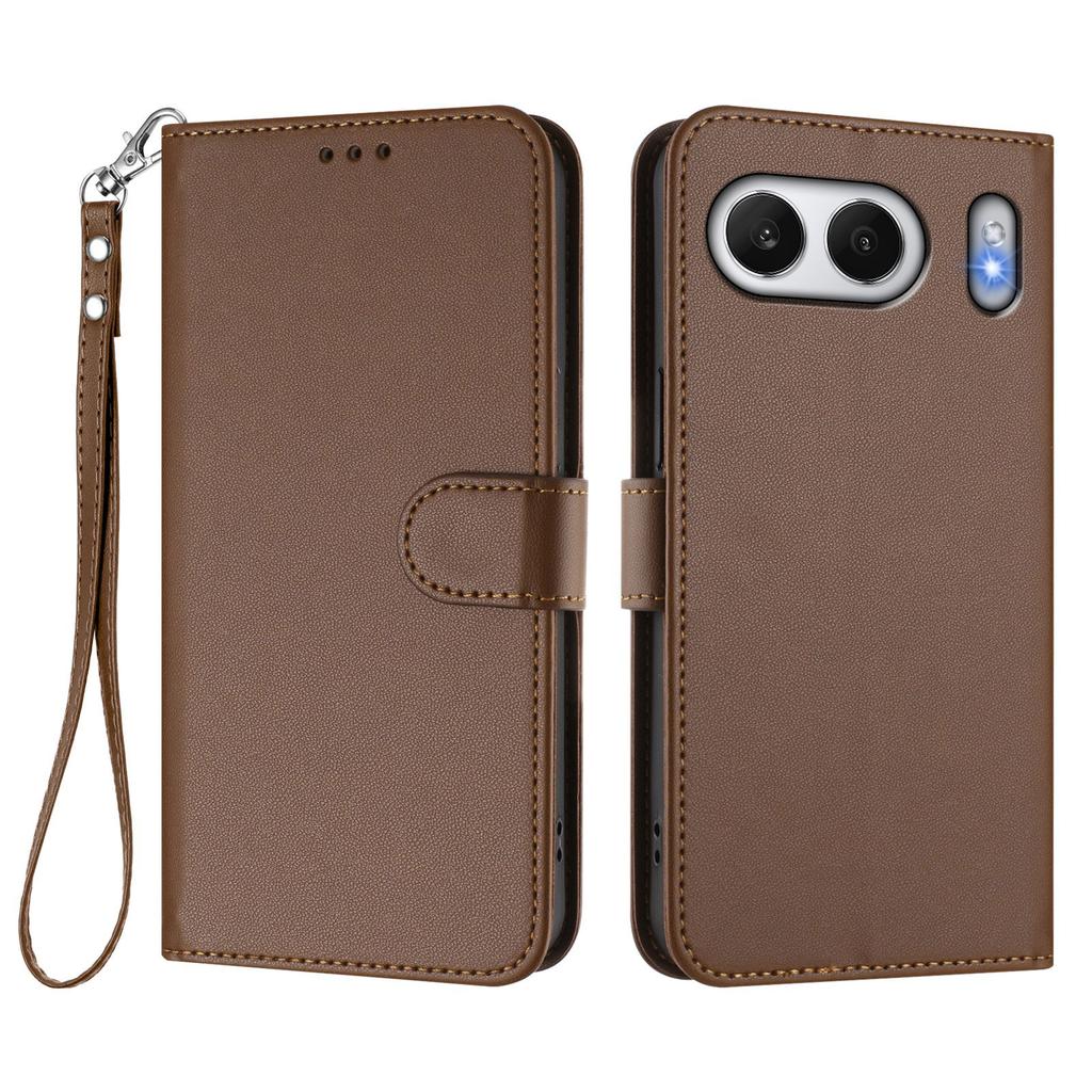 For OnePlus Nord 4 Leather Case Wallet Stand Phone Cover with Wrist Strap