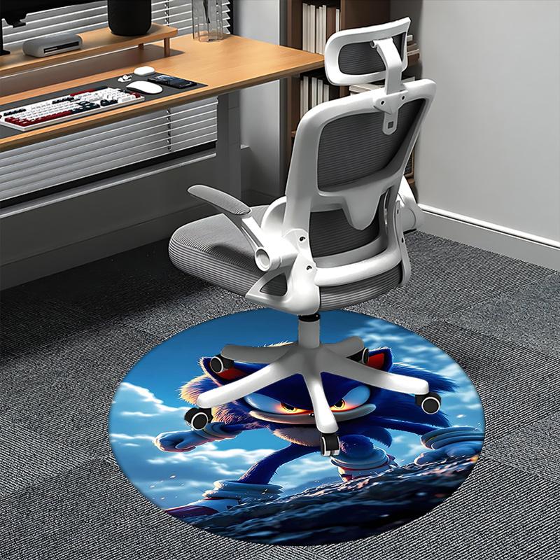 

Sonic the Hedgehog,Sonic Artwork Chair mat Round Rug Office carpet, Machine Washable, Non slip, Suitable for Living Rooms, Bedrooms 80cm