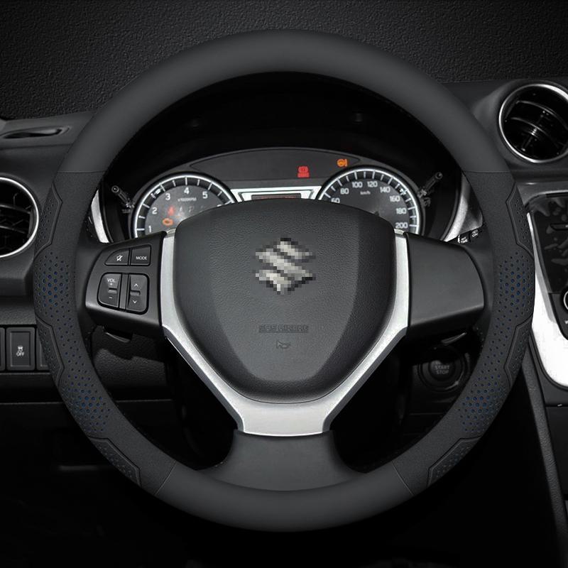 Suzuki Alto Ciaz Baleno Celerio Lgnis Jimny SX4 Swift Grand Vitara Carbon fiber Suede Car Steering Wheel Cover Auto Accessories