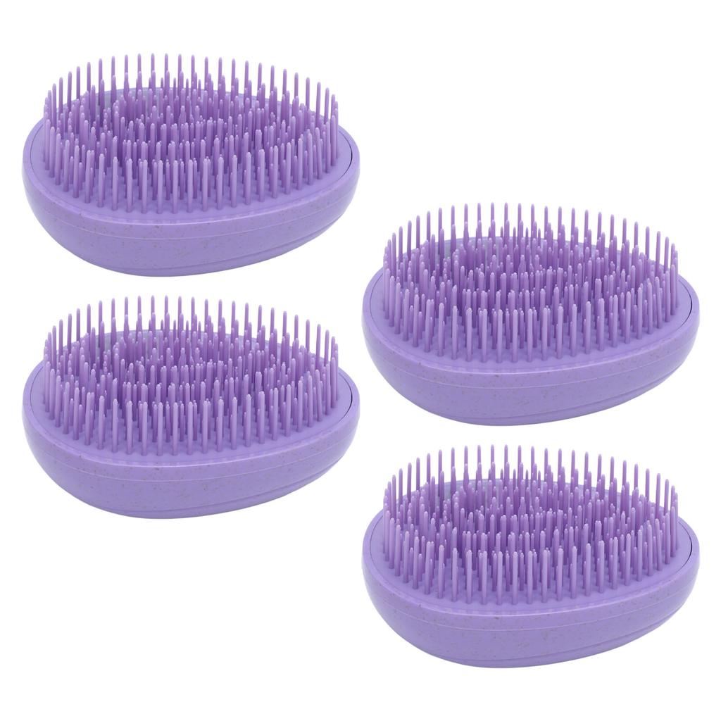 4 Pcs Egg Shape Detangling Hair Brush Wheat Straw Massage Comb Detangler Brush for Curly Long Thick Hair