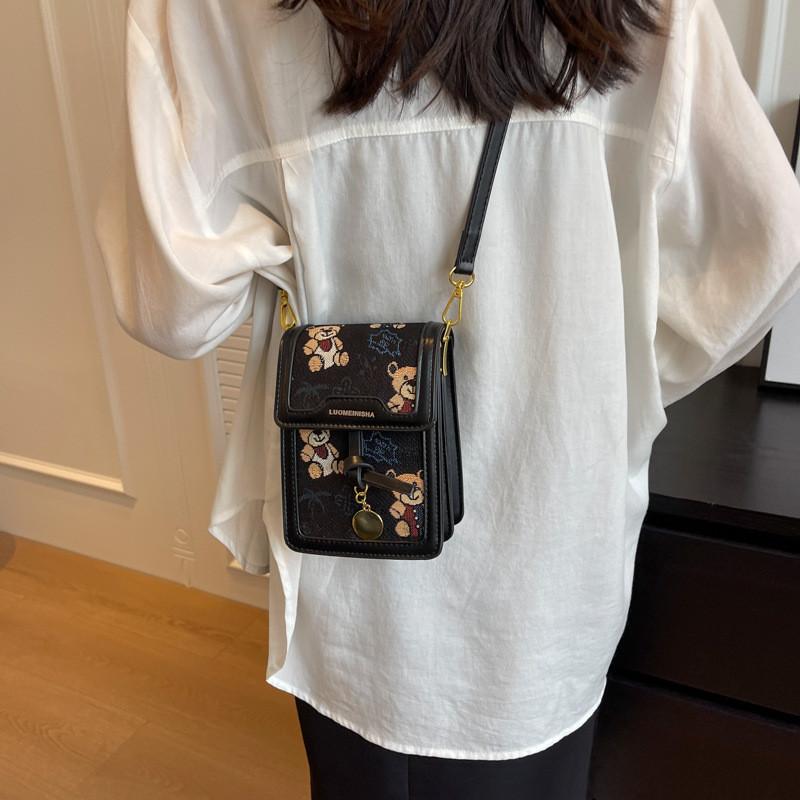 Ielgy All-Match Cross-Body Small Square Bag Ladies Mobile Phone Bag