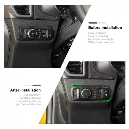 Carbon Fiber Head Light Switch Console Cover Trim for Ford Bronco Sport  22+