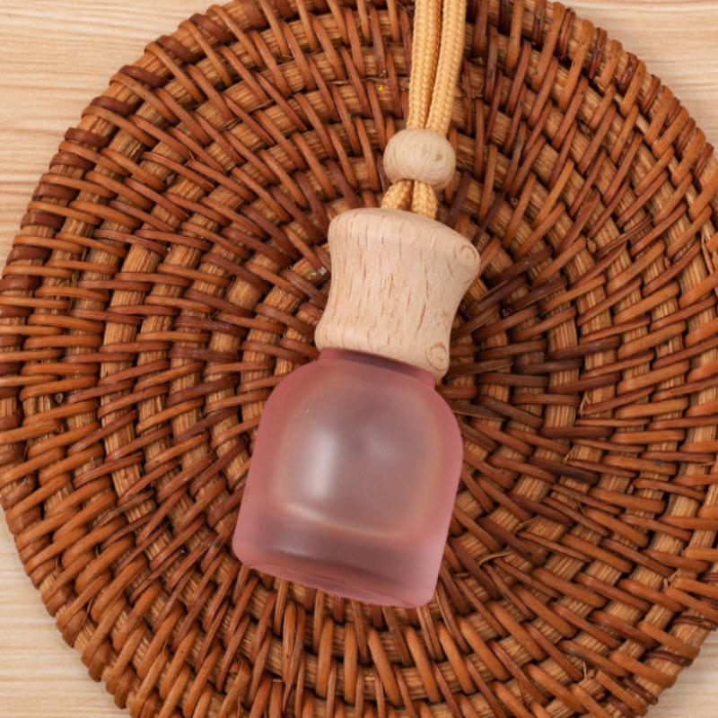 1 Stück nachfüllbare Auto ätherisches Öl Diffusor Flasche 11 ml Leerer Auto Lufterfrischer Anhänger Parfüm Glasflasche mit Holzkappen