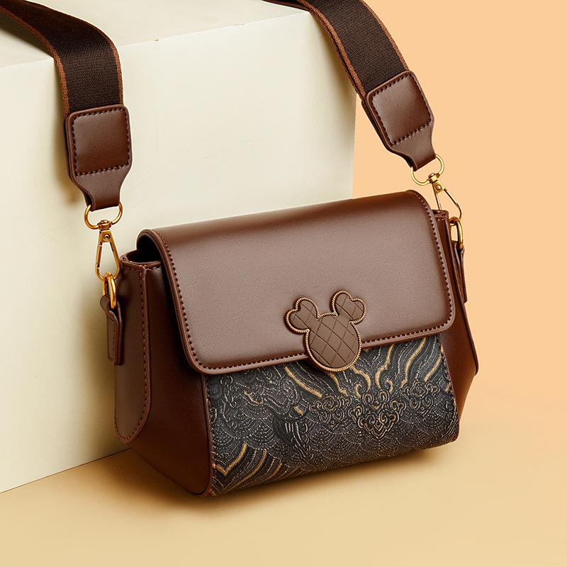 Women's bag new 2025 high-end fashion foreign style women's shoulder bag contrast splicing women's bag crossbody bag