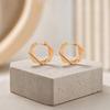 1 Pair Hoop Earrings for Women, Thick Chunky Geometric Rhombus Earrings, Statement Small Huggie Hoop Earring