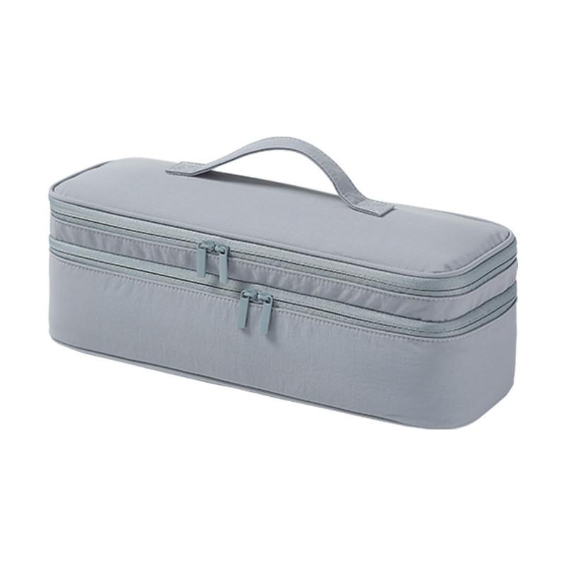 Travel Nylon Dual Layer Hair Dryer Storage Bag With Dividers For Bathroom Organization