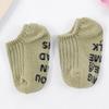 Cute Candy Color Stripe White Baby Floor Socks Summer Spring Thin Cotton Rubber Anti-slip Short Ankle Stockings for Boys Girls