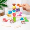 Wooden Animal Stacking Toy With Water Based Paint For Child Development And Parent Child Interaction