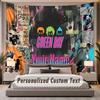 Custom Name Text Tapestry Green Day Personalized Polyester Wall Tapestry For Bedroom And Room