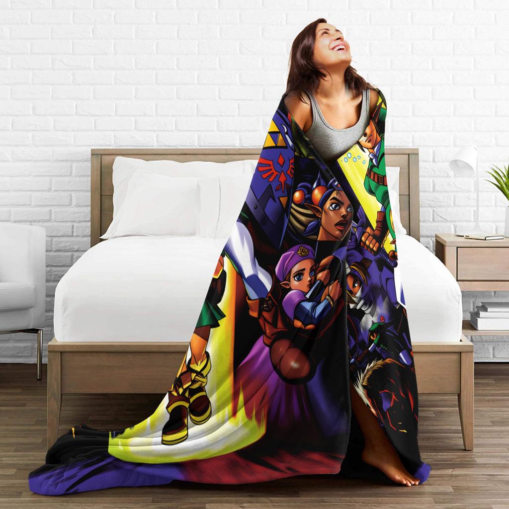 Link Cartoon Z-Zeldas Soft Warm Blanket Decorative Plush Throw Blanket Aesthetic Couch Chair Flannel Bedspread Sofa Bed Cover