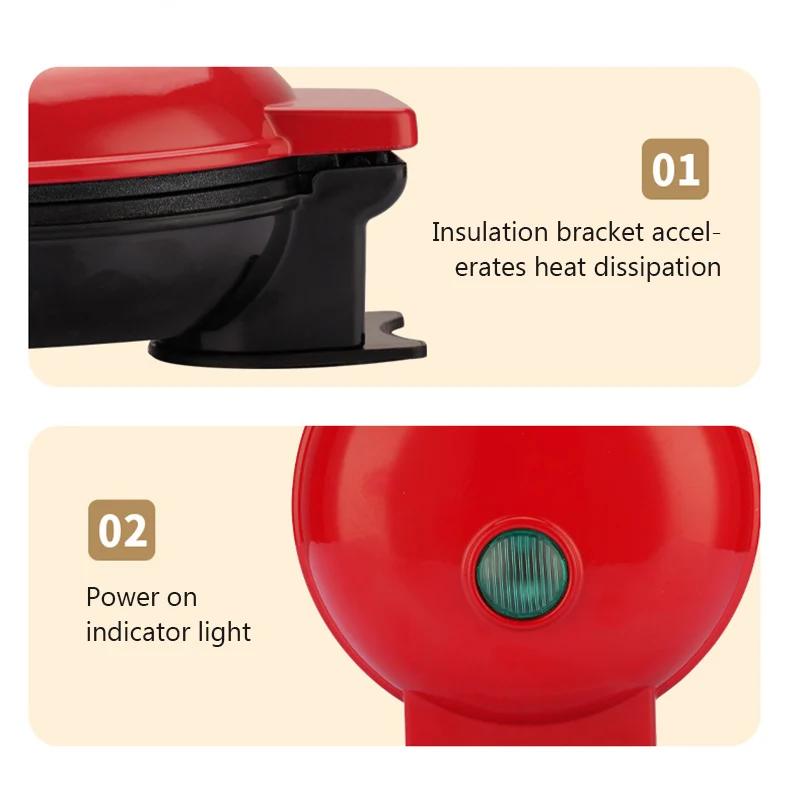 Електрична міні-вафельниця з двостороннім нагріванням для домашнього сніданку, кухонна машина для приготування маленьких десертів