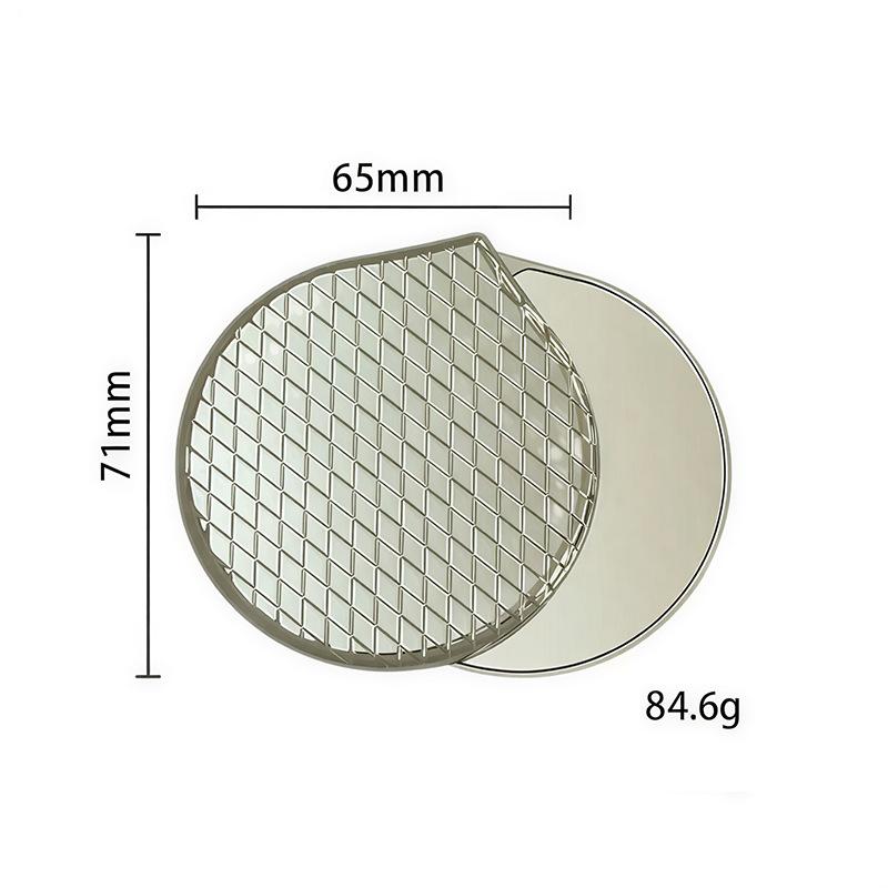 Foldable Metal Pocket Mirror Portable Compact Smooth Edge Makeup Touch Up Tool for Students Daily Commute Use
