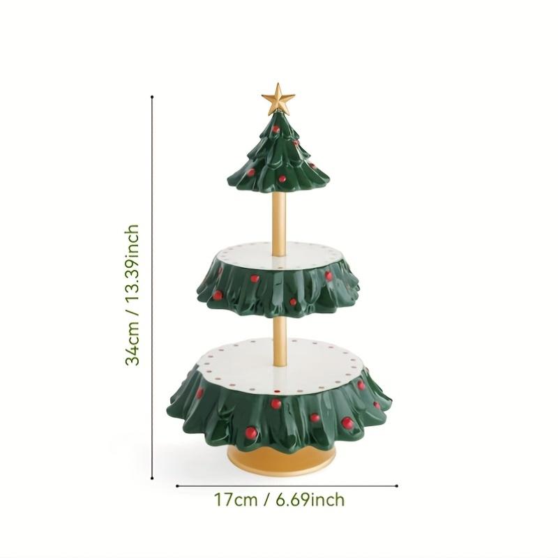 

Resin Christmas Tree Cake Stand 2 Tier Cupcake Stand Dessert Tower Pastry Serving Tray Xmas Ornaments Table Decoration 2026