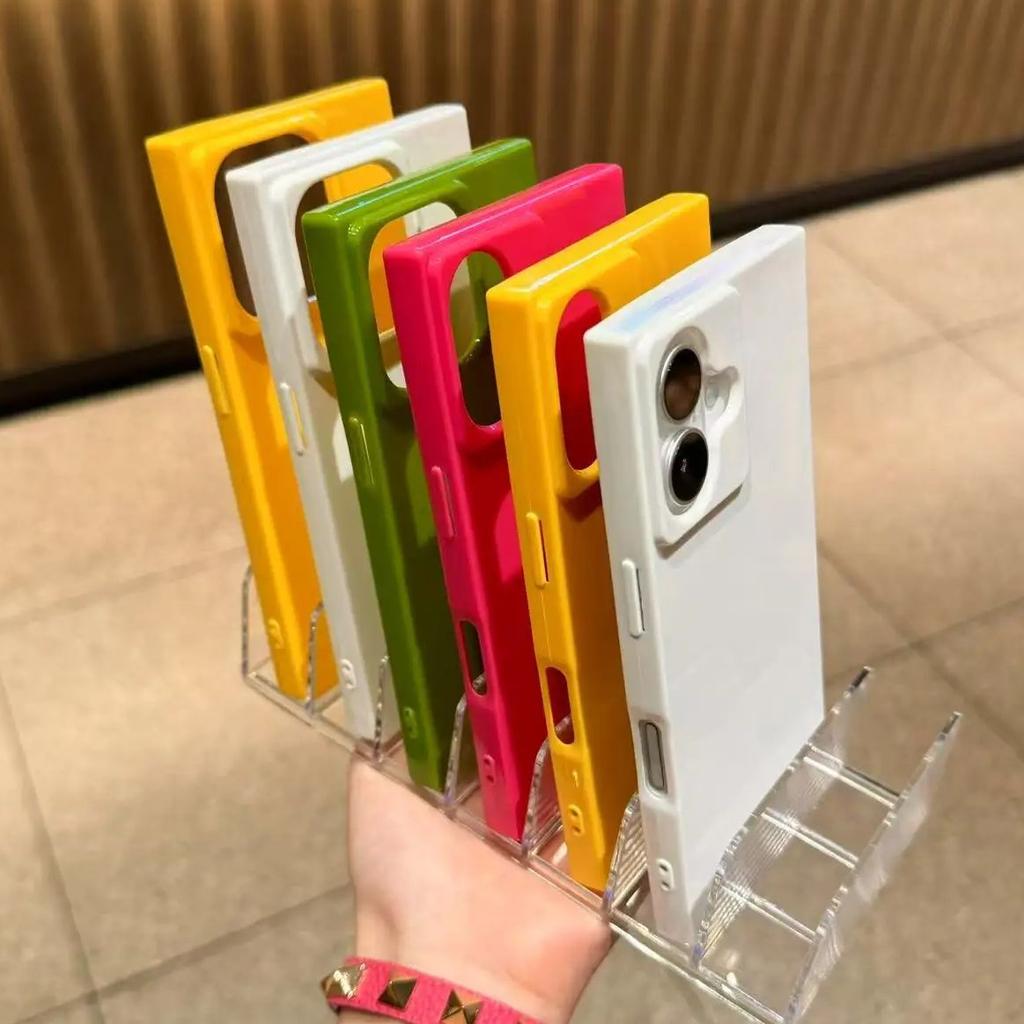Luxuriöse Weiche Quadratische Fluoreszierende Klare Stoßfeste Hülle Für iPhone 17 Air 16 E 15 14 Plus 13 12 11 Pro Max Kristall Eiswürfel Abdeckung