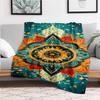 "Bohemian Mandala Wall Art: Vibrant Floral Decor for Your Space"Blanket Flannel Throw Blanket for Sofa, Bed, Travel, Camping, Office, Couch,