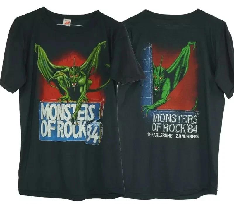 

1984 Monsters Of Rock 84 2 side basic black short sleeve T shirt Unisex XL