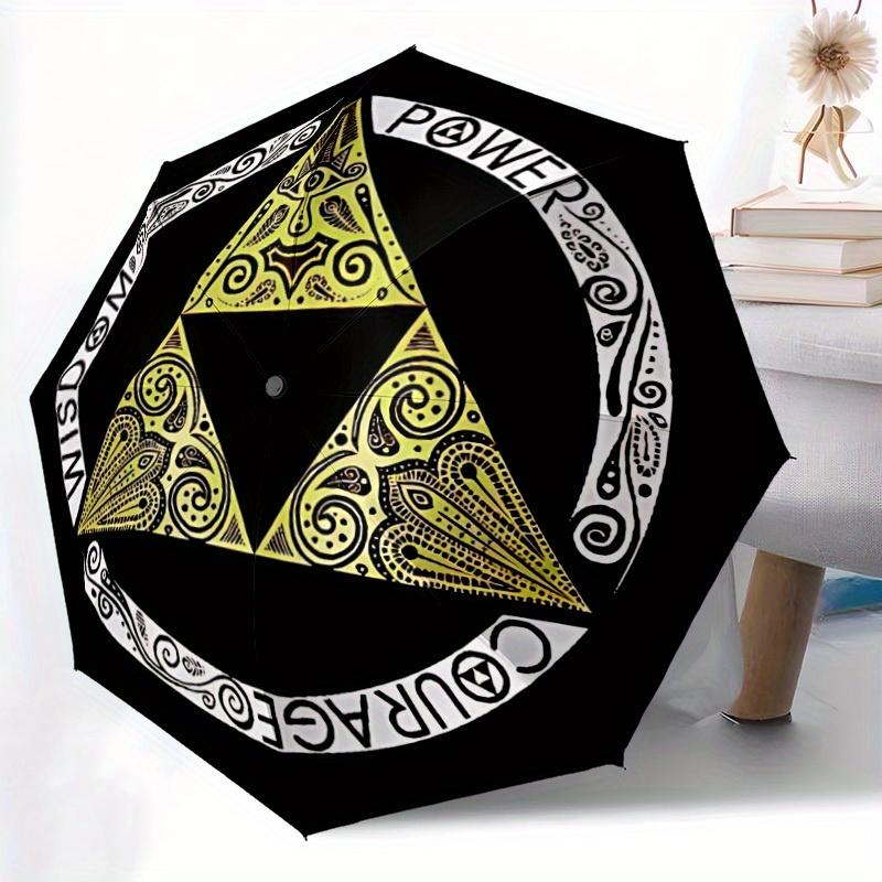 Wisdom Power Legend of Zelda Automatic Folding Umbrella with Sturdy Iron Frame, Portable Compact Travel Umbrella All-Season Use Parties014