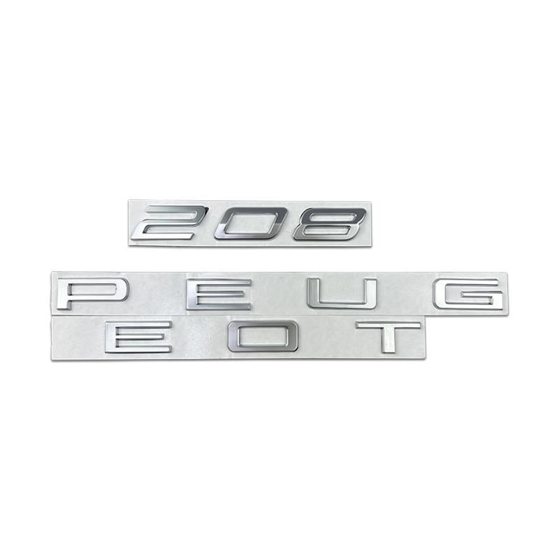 Metal Car Rear Trunk Emblem L Stickers Accessories for Peugeot 208 Letters Badge Modification Decoration