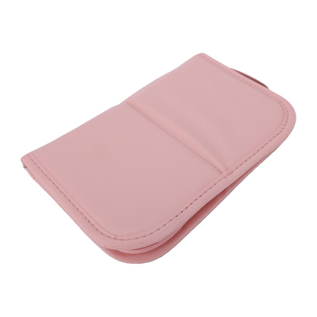 Foldable Stand Up Makeup Brushes Organizer Water Proof Large Capacity Portable Cosmetic Brush Bag for Travel Pink