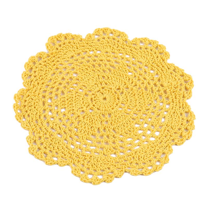 Crochet Doilies Handmade Round Cotton Lace Table Placemats Knitted Tablecloth for Home Kitchen Dining Room Wedding Party Decoration
