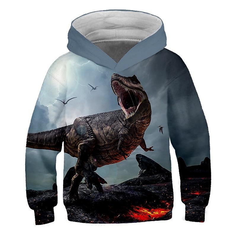 Children's Fashion Animal Print Pullover Hoodie Hooded Sweatshirt Clothing