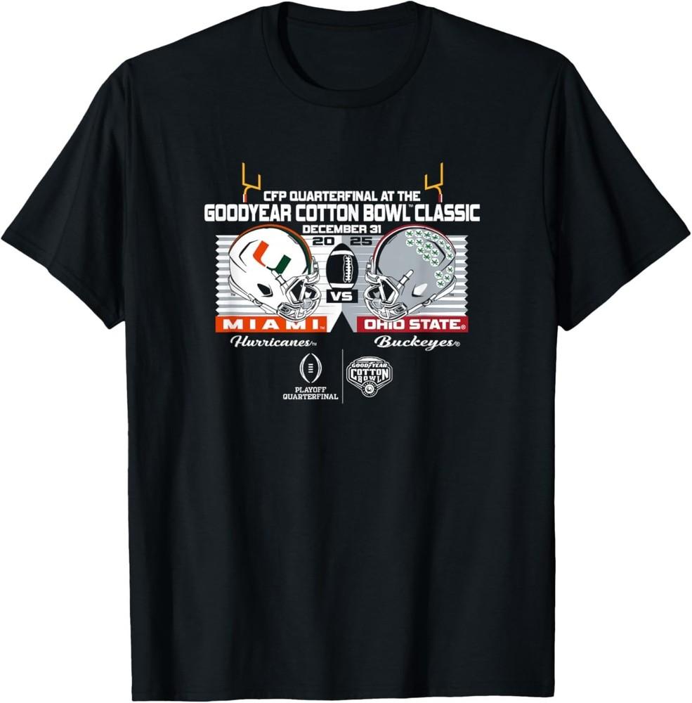 Miami Hurricanes Vs Ohio State Buckeyes CFP Cotton Bowl 2025 T‑Shirt