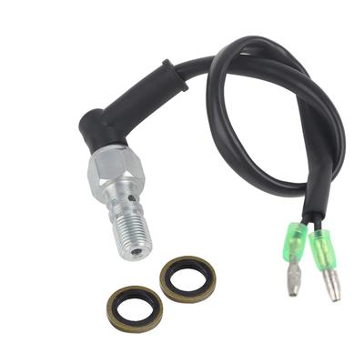 Brake Switch Bike-Qiilu Hydraulic Brake Switch Motorcycle Hydraulic Brake Switch Curved Head M10 1.25mm / 1mm with Washers (M10x1)