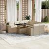 Vidaxl 9-Cz. Tuinmeubelset Met Kussens, Beige, Polyrotan