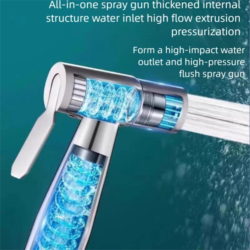 304 Stainless Steel Toilet Flushing Spray Gun, Bathroom Toilet Water Spray Gun, Water Spray Gun for Flushing, Bathroom Spray Gun