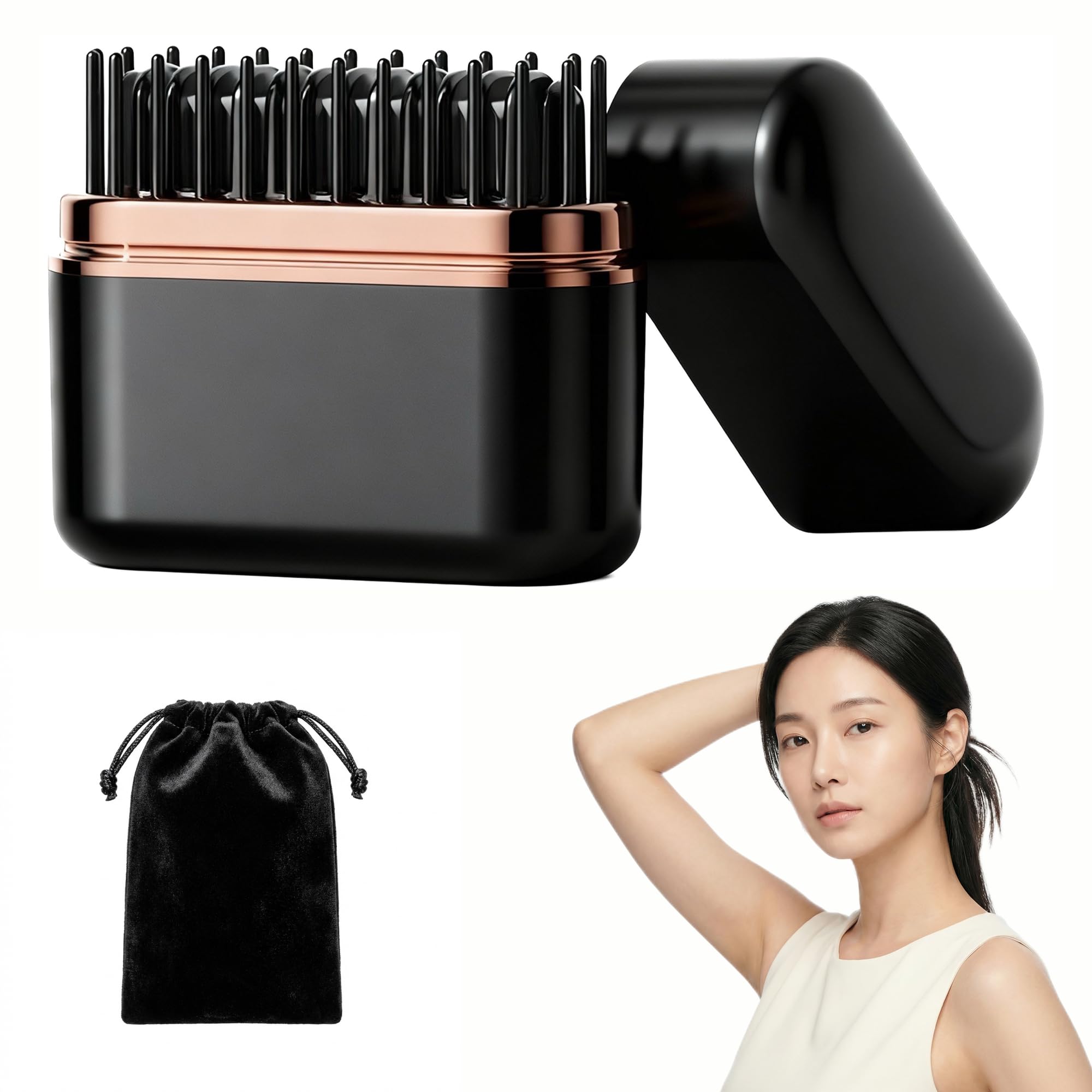 

Cordless Hair Straightening Brush with 160℃-200℃ Temperature Control & Negative Ion Function. Portable, Anti-Static, Max 200℃, 3 Temperature Settings,