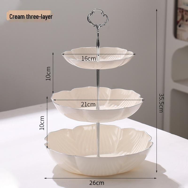 Exquisite Bear Fruit Plate: Multi-Layer Dessert & Candy Display for Luxurious Living Rooms.
