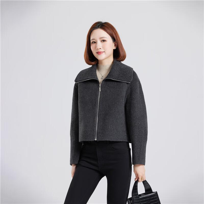Women's 100% Wool Double-Faced Short Coat