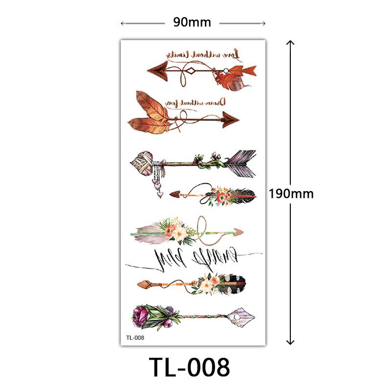 Blumen Tattoo Aufkleber, Farbige Skizzen Tattoo Aufkleber, Englische Buchstaben, Hochzeitsfotografie Tattoo