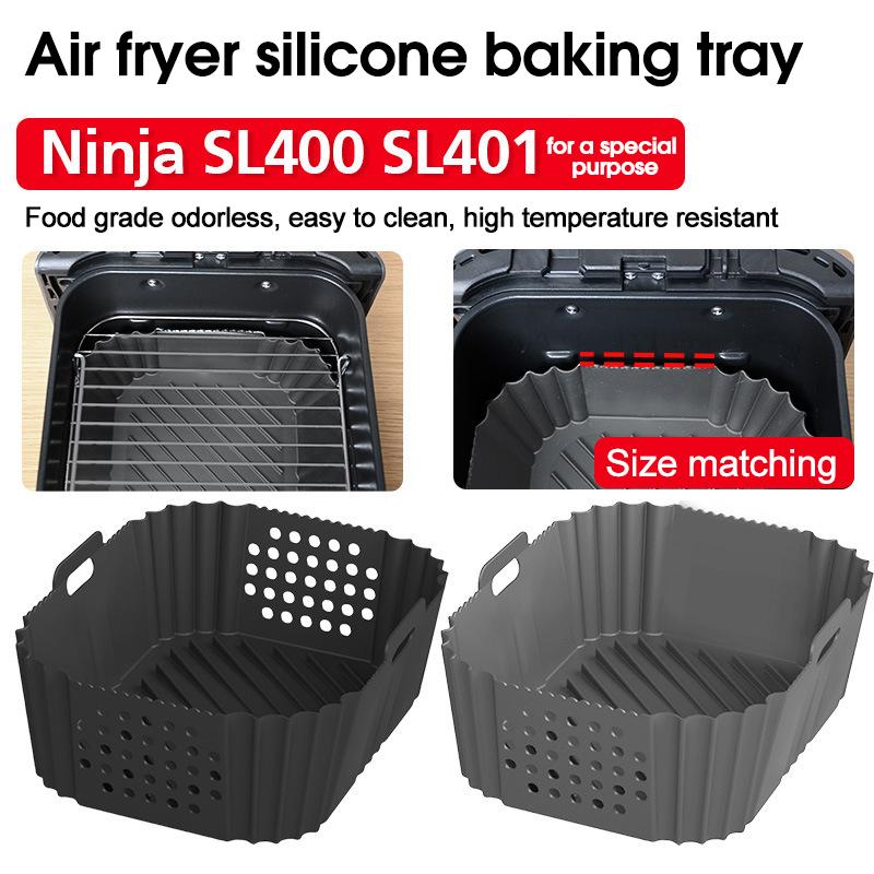 1PCS Air Fryer Silicone Baking Tray Suitable for Ninja SL401 AF400UK AF300 Baking Baking Tray Silicone