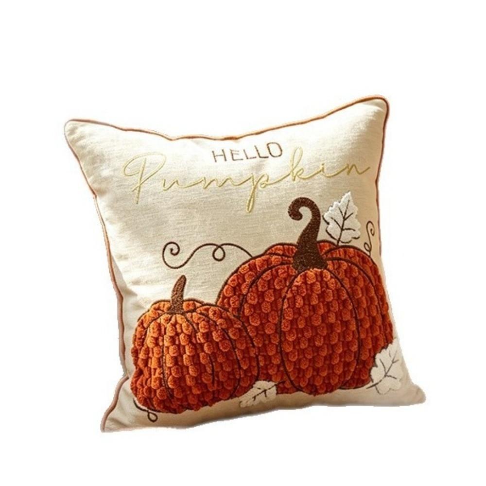 Chenille Throw Pillow Covers Maple Leaves Halloween Pillowcase Pillow Protectors Seasonal Decor