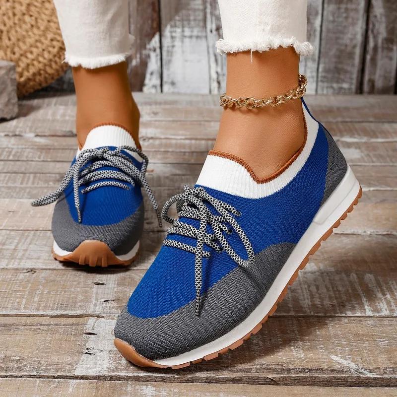 Women Summer Sneaker Lace Up Ladies Walking Running Shoes Round Toe Casual Breathable Non Slip Gym Sport Shoes For Female