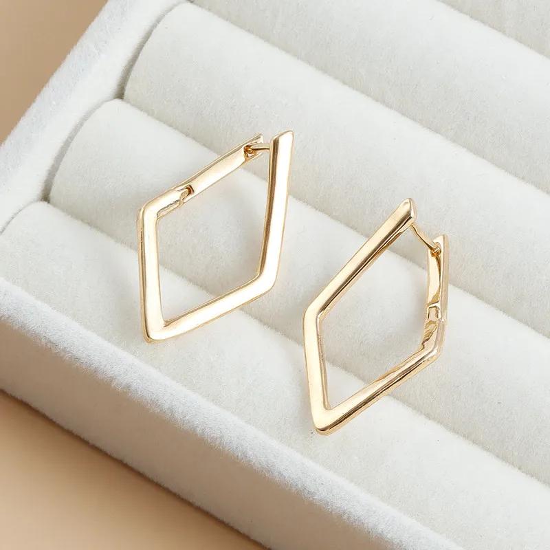 Simple Rhombus Metal Style Earrings For Women Fashionable Personalized Daily Accessory Party Jewelry Birthday Anniversary Gifts