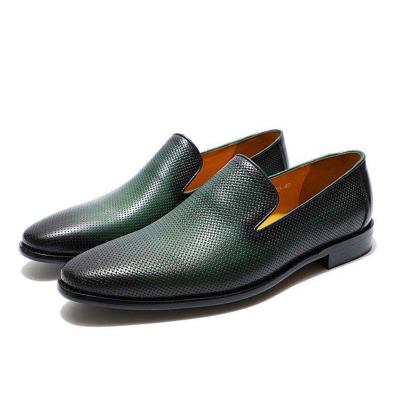 

Мужские лоферы зеленые из натуральной кожи слипоны повседневные туфли для свадьбы вечеринки формального костюма US 12 зелёный