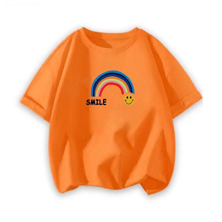 

Мальчиковая футболка с коротким рукавом лето новая девочки с коротким рукавом хлопок новая детская базовая футболка для среднего и большого возраста детский топ т 160