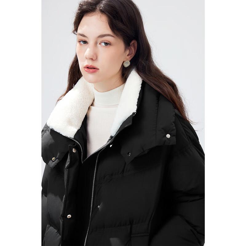 Qiushui Yiren Women's Fashion Big Lapel 90% White Duck Down Winter Puffer Coat