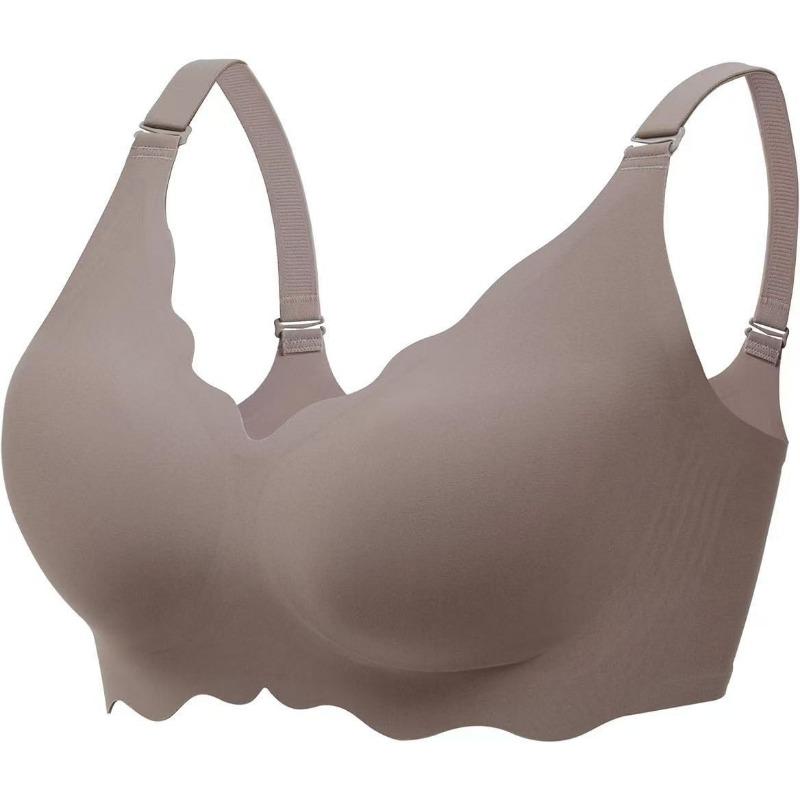 Plus Size Wireless Seamless Soft Support Anti Sagging Gathering Bra For Women