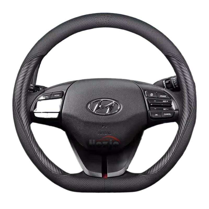 Leather Car Steering Wheel Cover for Hyundai I30 Ioniq I20 I10 I40 Staria Ter Tucson Accent I30n IX35 Kona Creta Accessories
