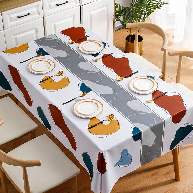 Cartoon Pvc Tablecloth Waterproof, Oil-Proof And Scalding-Proof Leave-In Tablecloth Student Desk Rectangular Tablecloth Coffee Table Cloth Mocha