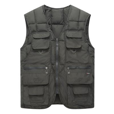 Gilet in Cotone Piumino Gilet Ispessito Autunno e Inverno Multitasche Gilet Intimo da Uomo Gilet Abbigliamento da Uomo