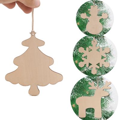 100x Blank Wooden Tag Christmas Tree Ornament for Wood Craft Xmas Decoration