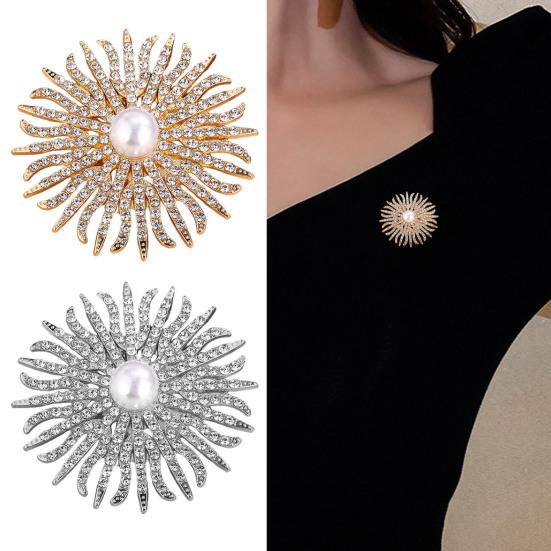 Sunflower Brooch Pin for Women, Rhinestones Inlaid Brooch Pin for Dress, Coat, Shawl, Gift for Mother, Wedding