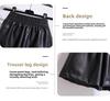 Women's High-Waist PU Leather Wide-Leg Pants - 2023 Autumn/Winter Fashionable Korean Style