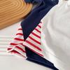 Boys' Short Sleeve Cartoon Stripe T-shirt - 2026 Summer Cool Patchwork Design