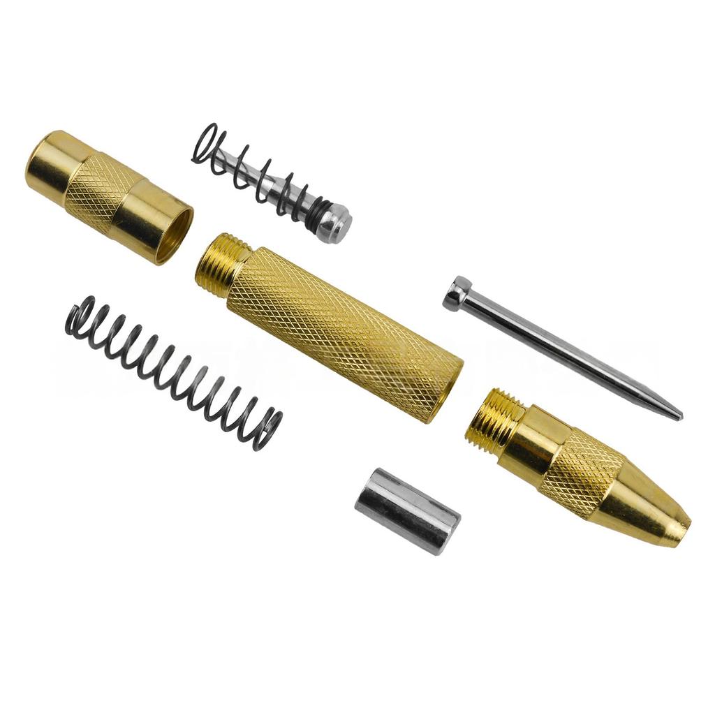 Spring Loaded Center Punch Tool with HSS Steel Tip for Precision Marking and Emergency Escape