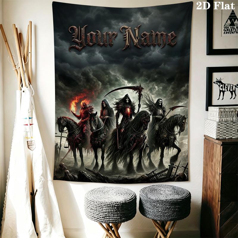 Name Custom Reaper Wall Tapestry Aesthetic Wall Hanging Printed Fabric Blanket Decorative Tapestries for Bedroom Living Room Home Decor